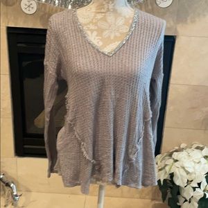 Grey Rhinestone top